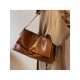 Vintage Solid Brown Large Capacity Shoulder Bags