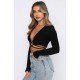 Sexy Tie Wrap Cropped Tops For Ladies