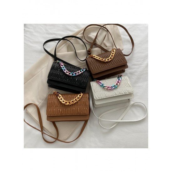 Fashionable Brown Chain Cross Body Shoulder Bags