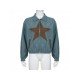 Star Contrast Color Corduroy Ladies Coats