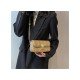 Trendy Black Rhombus Lattice Twist Lock Chain Shoulder Bags