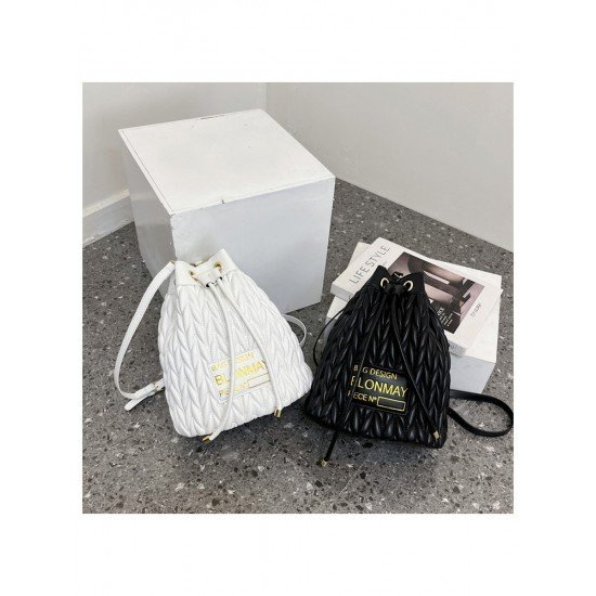 Stylish White Drawstring Cross Body Shoulder Bags