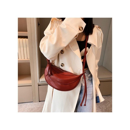 PU White Street Dumpling Shoulder Bags