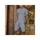  Pure Color Top And Pocket Shorts Men's Casual Suits