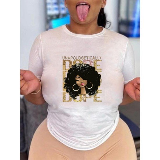 Black Women Graphic Summer T Shirts