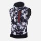  Casual Slim Sleeveless Hooded Camouflage Men's Top