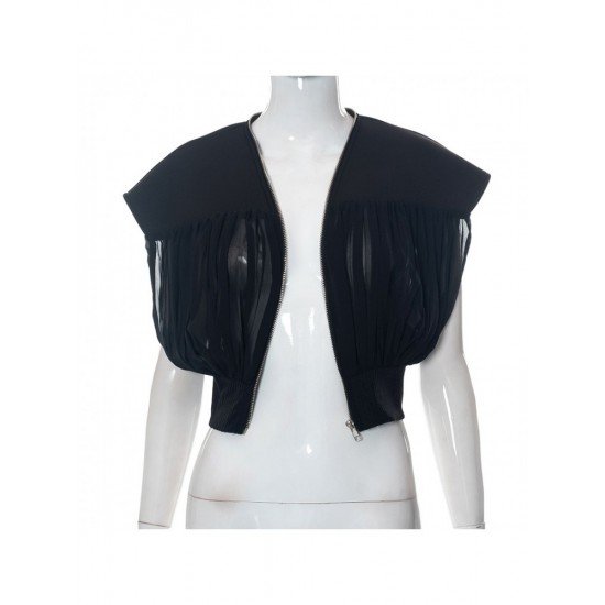 Designer Patchwork Zipper Up Ladies Tops