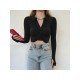  2022 Pure Color Long Sleeve Crop Top