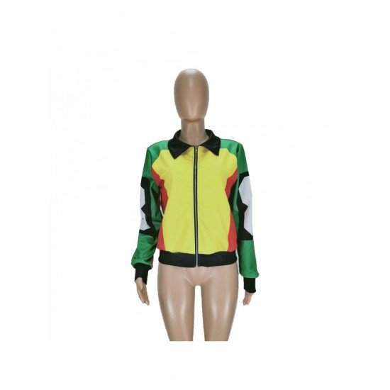 Latest Color Blocking Patchwork Women Jacket Coats