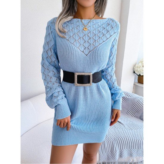 Casual White Long Sleeve Sweater Dresses