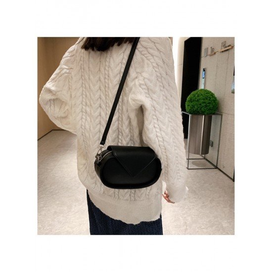  2022 PU Pure Color Shoulder Bag For Women