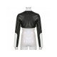  Street Style PU Leather Contrast Color Zipper Jacket