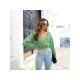  2022 Pure Color V-Neck Women's Navel Sweater