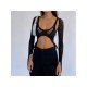 Seductive See Through Black 2 Piece Top Sets