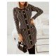  Temperament Geometric Pattern Women's Long Sleeve Dress