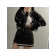  American Street Stand Collar Baseball Jacket For Women