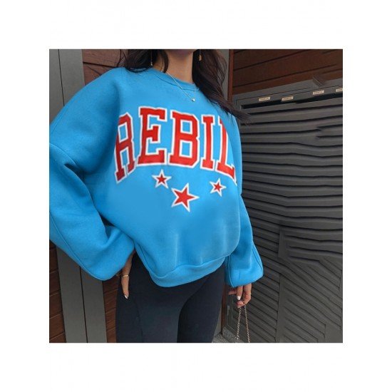  Casual Autumn Letter Printing Women's Crop Sweater