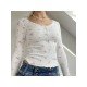 Scoop Neck Ladies Floral White Tops