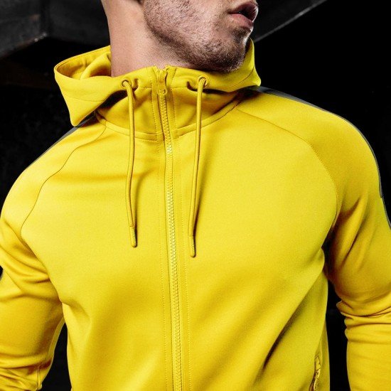  Men's Leisure Sports Hooded Zipper Two-Piece Set