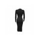  Slim V Neck Pure Color Split Women's Dress