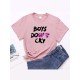 Leisure Letter Printed T Shirts For Women