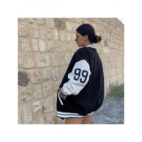  2022 Autumn Fashion Letter Contrast Color Baseball Jacket