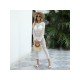 See Through Backless White Beach Maxi Dresses