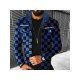 Casual Grid Denim Jackets For Men