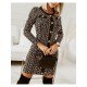  Temperament Geometric Pattern Women's Long Sleeve Dress