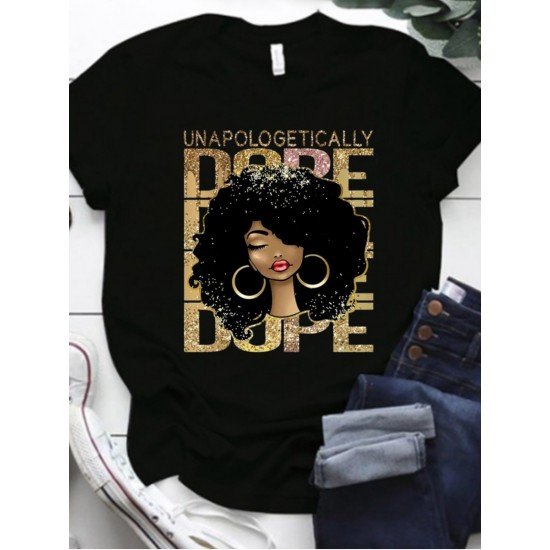 Black Women Graphic Summer T Shirts