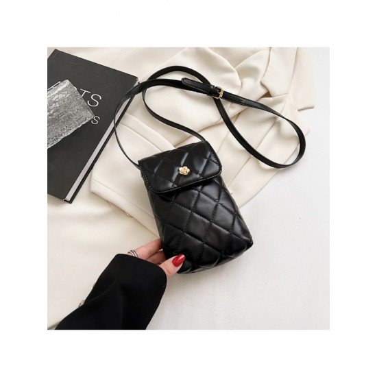 Casual Black Rhombus Lattice Phone Bags