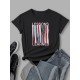 Women New Fashion Letter Printed Top Tee Shirts