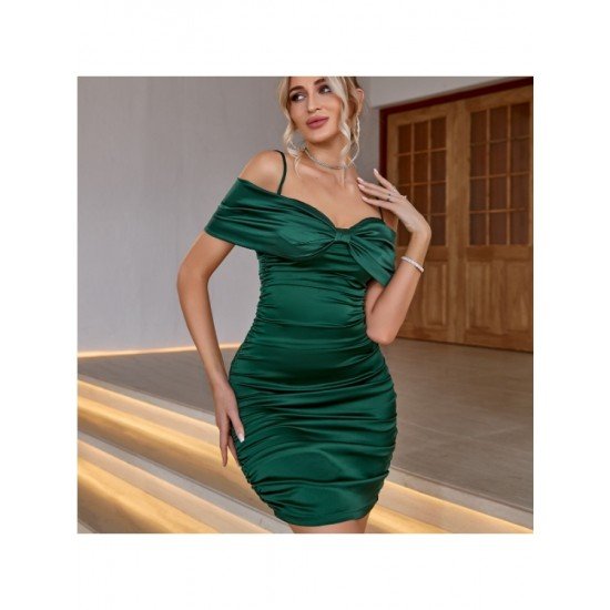  Sexy Pure Color Backless Women's Short Dress