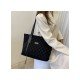 Canvas Contrast Color Black Grid Tote Bags