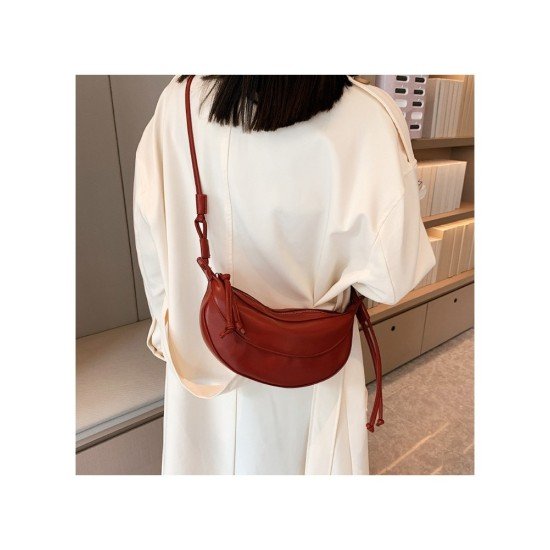 PU White Street Dumpling Shoulder Bags