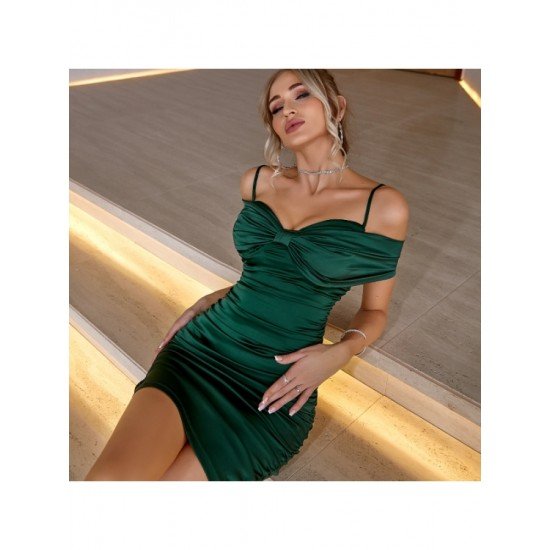  Sexy Pure Color Backless Women's Short Dress