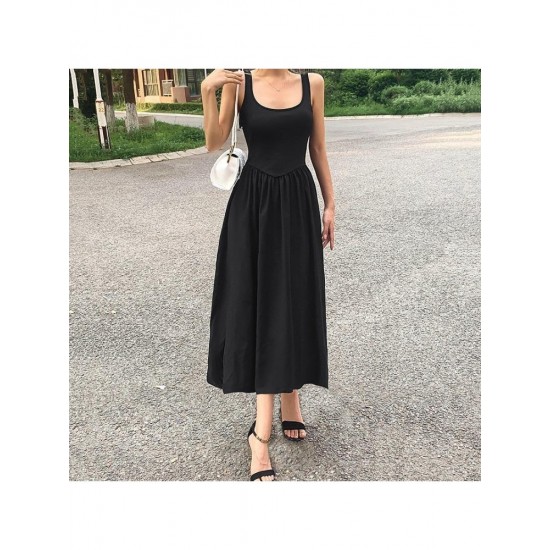  2022 Pure Color Backless Sleeveless Women's Dress