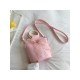  PU Bow Pure Color Bucket Bag For Women