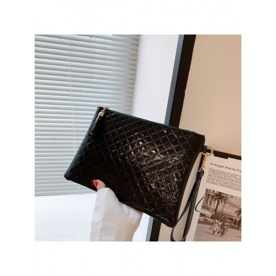 Casual Solid Rhombus Lattice Clutch Bag