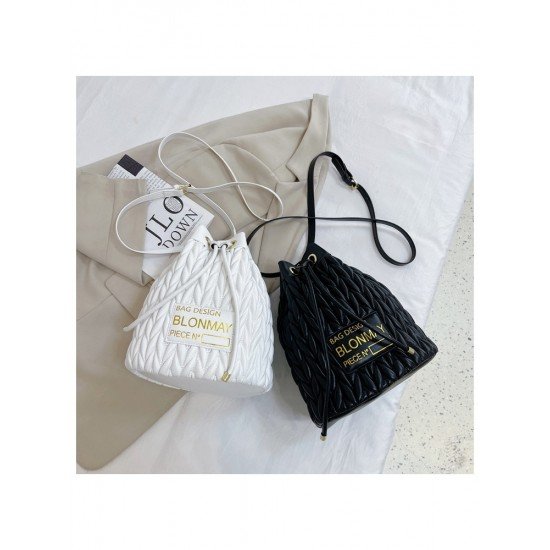 Stylish White Drawstring Cross Body Shoulder Bags