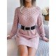 Casual White Long Sleeve Sweater Dresses