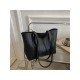 Black Contrast Color Tote Bags For Women