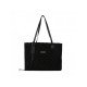 Canvas Contrast Color Black Grid Tote Bags