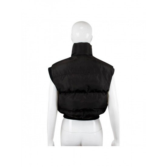 Black Sleeveless Ladies Short Jacket Coats