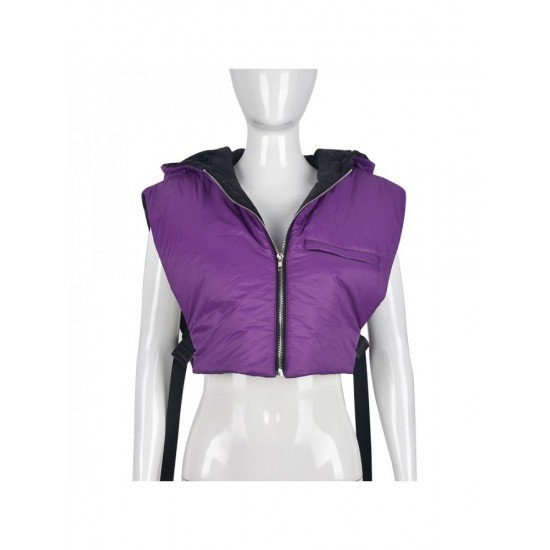  Hooded Pure Color Women's Jacket