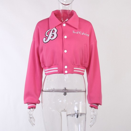  Autumn Letter Number Women's Casual Baseball Jacket