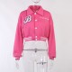  Autumn Letter Number Women's Casual Baseball Jacket