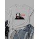 Funny Skull Graphic Crew Neck Ladies T Shirts