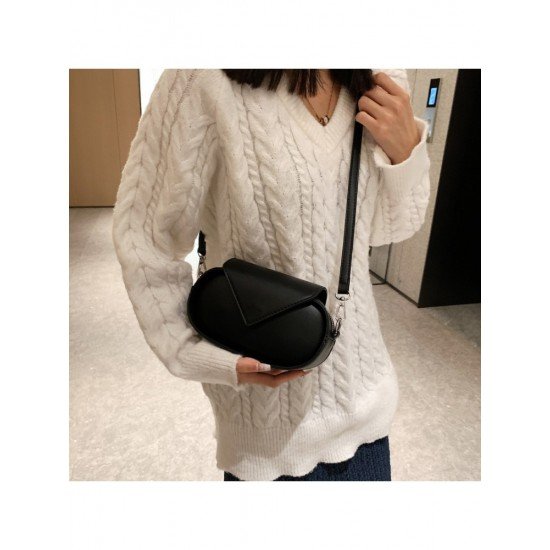  2022 PU Pure Color Shoulder Bag For Women