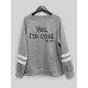 Fall Printed Crew Neck Sweatshirts For Women